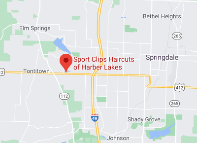 Map to Sport Clips of Harber Lakes